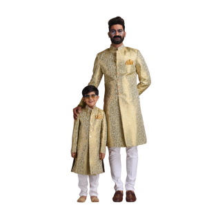Handmade Kimkhab Green Golden Sherwani - Royal Legacy | Jaipurio